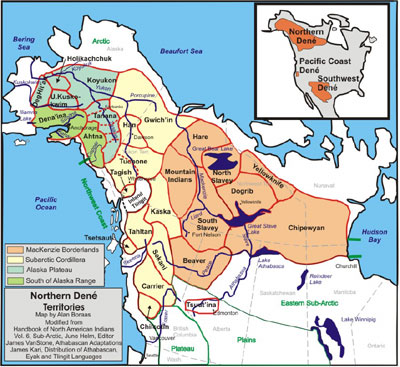 Dene Languages Map by Alan Boraas